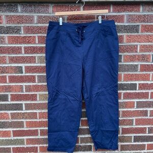 Chico’s Weekends Perfect Stretch Navy Blue Mid Rise Straight Fit Pants